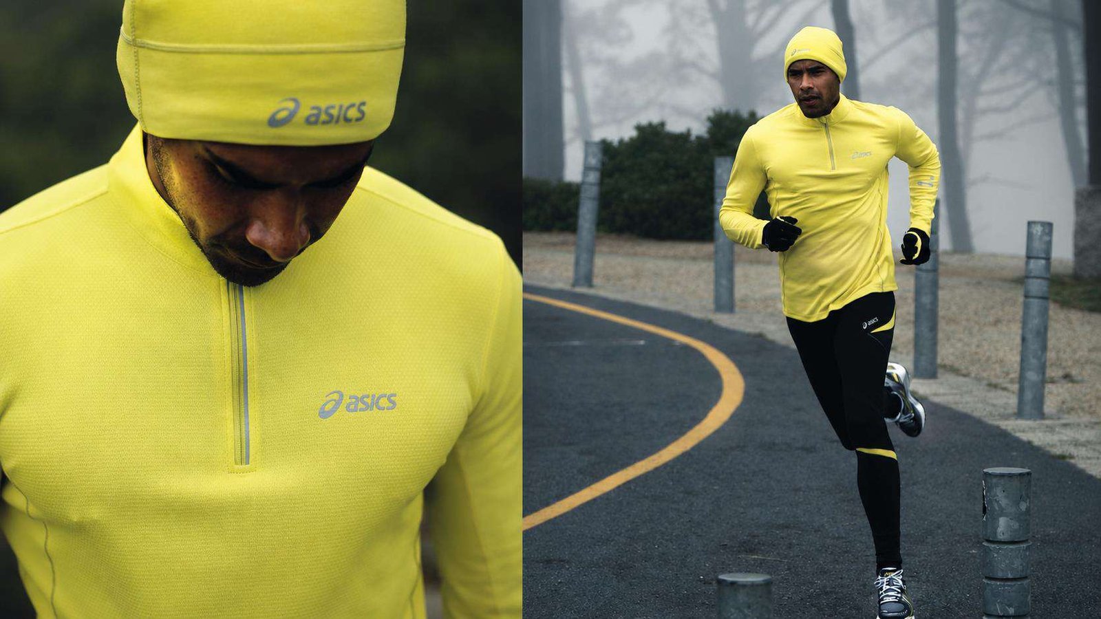 ASICS — men’s running apparel in yellow