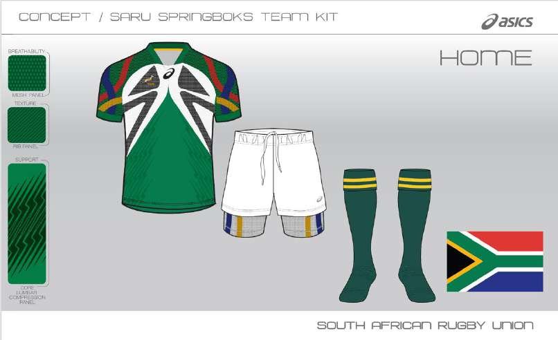ASICS / SARU — Springboks home kit concept